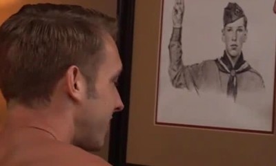 Two scout masters seduce their hairless boys