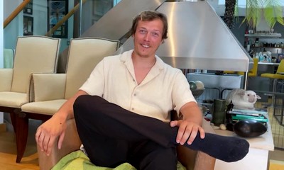 Straight & Hairy Aiden Returns and Wanks his Big Uncut Cock & Squirts a Big Load Everywhere!