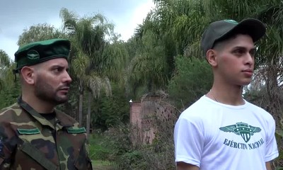 Tommy Ameal ass got drilled by Sergeant Daniel Trebol huge cock