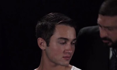 Young gay's deepthroat skills precede a raw threeway