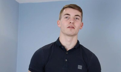 Young Straight Rugby Lad Lucas' First Ever Manhandling & his Big Uncut Cock Shoots Bucket Loads!